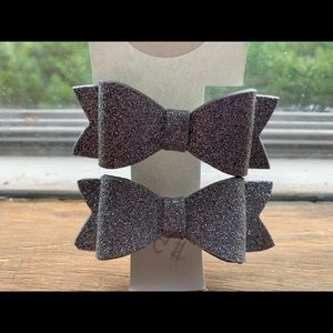 Pair of silver hair bows